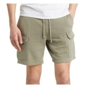 PacSun Relaxed Terry Cargo Shorts Olive Green Size M Medium Pockets